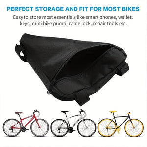 Waterproof Bicycle Bag: Keep Your Essentials Secure With A Front Tube Frame Handlebar Pouch!