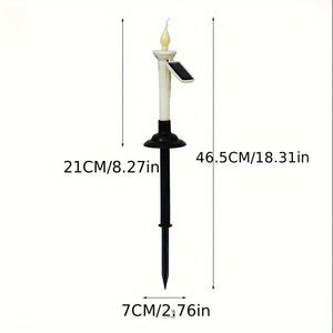 1pc/2pcs Led Candles Lights, Flameless Candle Solar Lawn Lamp, Plastic Pillar Flickering Candle Light For Home Party Halloween Xmas Decor