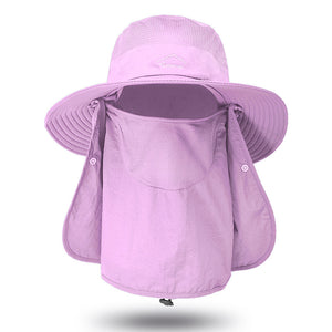 Sun Protection Bucket Hat With Removable Face Mask - Perfect For Summer Outdoor Activities