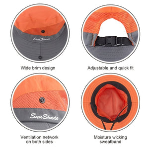 UV Protection Sun Hat with Wide Brim and Ponytail Hole - Perfect for Beach, Outdoor Activities and Travel