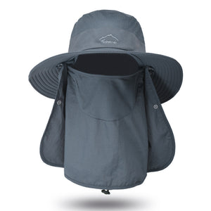 Sun Protection Bucket Hat With Removable Face Mask - Perfect For Summer Outdoor Activities