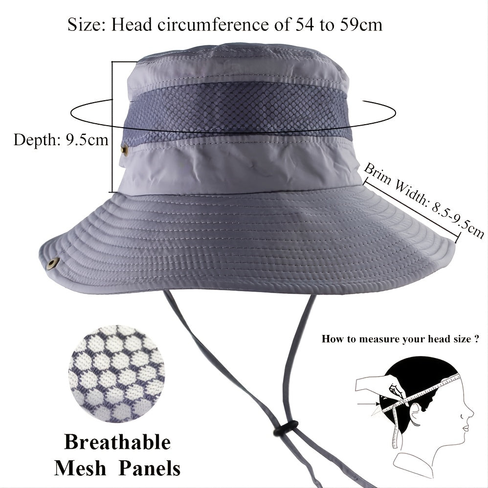 Stay Cool & Protected: Unisex Fisherman Hat - Wide Brim, Mesh Breathable, Perfect for Hiking, Camping & Outdoor Activities!