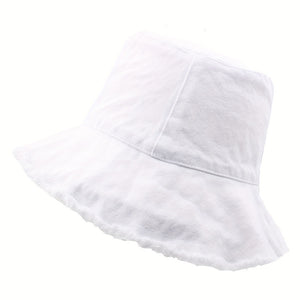 1pc Outdoor Fashionable Casual Cotton Sunscreen Bucket Hat For Men And Women