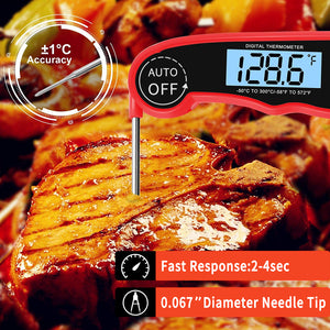 Waterproof Digital Food Thermometer with Bright LCD Screen - Accurate CooProbe for Perfectly Cooked Meals