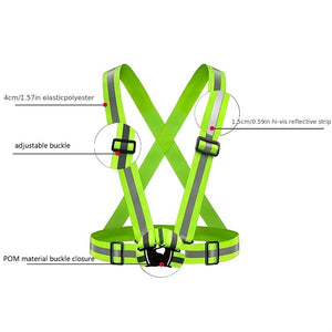 1pc High Visibility Reflective Vest For Running And Night Riding - Adjustable Strap For Adults And Children - Stay Safe And Visible In Low Light Conditions