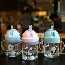 Cute Straw Cup With Suction Ball And Scale - Cartoon Water Bottle With Handle - Leakproof And BPA-Free