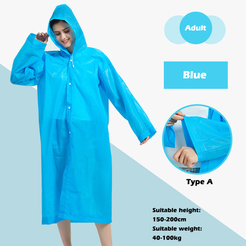 Stylish Waterproof Raincoat with Adjustable Hood - Reusable and Thickened for Ultimate Protection