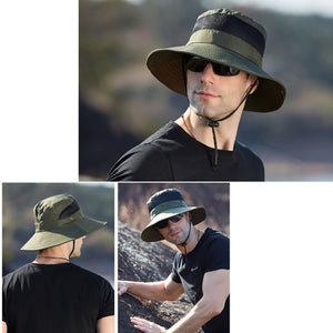 Stay Cool & Protected: Unisex Fisherman Hat - Wide Brim, Mesh Breathable, Perfect for Hiking, Camping & Outdoor Activities!