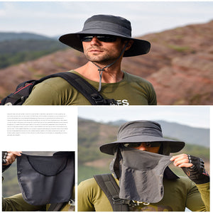 Sun Protection Bucket Hat With Removable Face Mask - Perfect For Summer Outdoor Activities