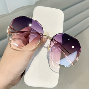 Gradient Frameless Sunglasses for Men and Women - Stylish Eyewear with UV Protection