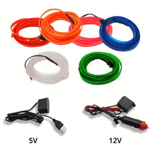 3m Interior Lighting LED Strip Decoration,  Wire Rope Tube, FLexible Neon Light With USB Driv