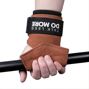 1 pair Non-Slip Cowhide Gym Gloves for Weightlifting and Fitness Training with Palm Protection