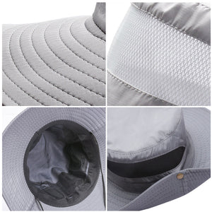 Stay Cool & Protected: Unisex Fisherman Hat - Wide Brim, Mesh Breathable, Perfect for Hiking, Camping & Outdoor Activities!