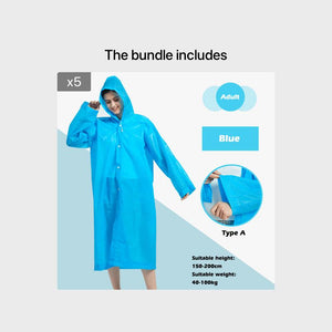 Stylish Waterproof Raincoat with Adjustable Hood - Reusable and Thickened for Ultimate Protection