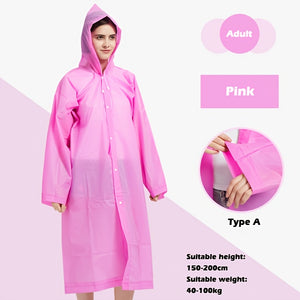 Stylish Waterproof Raincoat with Adjustable Hood - Reusable and Thickened for Ultimate Protection