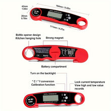 Waterproof Digital Food Thermometer with Bright LCD Screen - Accurate CooProbe for Perfectly Cooked Meals