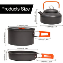 Non-Stick Camping Cookware Set with Kettle, Pots, and Pans - Perfect for Picnics and Outdoor Cooking