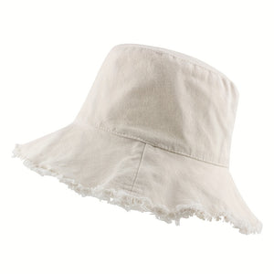 1pc Outdoor Fashionable Casual Cotton Sunscreen Bucket Hat For Men And Women