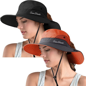 UV Protection Sun Hat with Wide Brim and Ponytail Hole - Perfect for Beach, Outdoor Activities and Travel