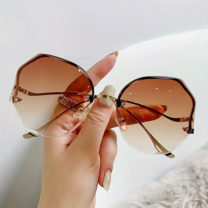 Gradient Frameless Sunglasses for Men and Women - Stylish Eyewear with UV Protection