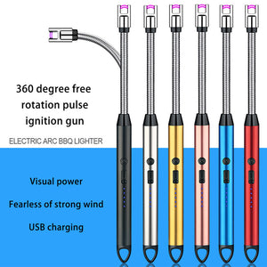 360° Outdoor Kitchen Lighter: USB Rechargeable, Portable, Eco-Friendly & Safety Locked - Perfect For Candles, Gas Stoves & 265mm