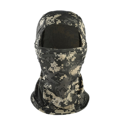 CamouflaBalaclava for Outdoor Fishing and Hunting - Hooded Face Mask Cover in Khaki, Black, and CP Colors