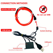 3m Interior Lighting LED Strip Decoration,  Wire Rope Tube, FLexible Neon Light With USB Driv