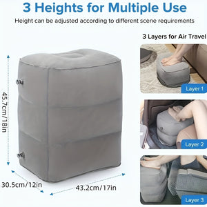 1pc Inflatable Foot Rest Pillow For Travel, Comfortable And Supportive Foot Pad For Airplanes, Cars, And Buses