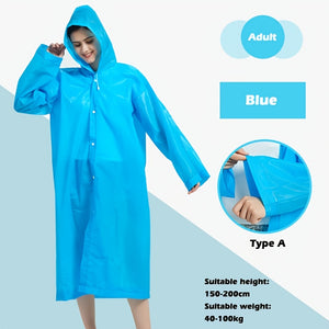 Stylish Waterproof Raincoat with Adjustable Hood - Reusable and Thickened for Ultimate Protection