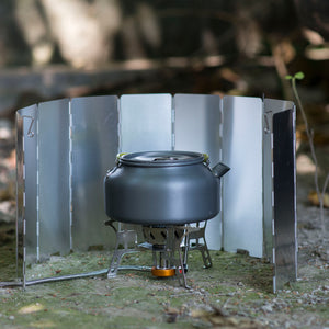 Foldable Gas Stove Windshield - 10/12 Plates - Windproof Screen for Outdoor Camping Coo- Lightweight Aluminium Alloy