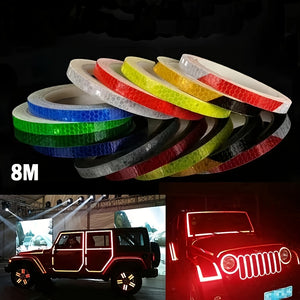 Reflective Bike Stickers - High Visibility Fluorescent MTB Bicycle Strips for Safe Cycling