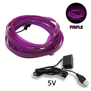 3m Interior Lighting LED Strip Decoration,  Wire Rope Tube, FLexible Neon Light With USB Driv