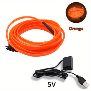 3m Interior Lighting LED Strip Decoration,  Wire Rope Tube, FLexible Neon Light With USB Driv