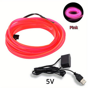 3m Interior Lighting LED Strip Decoration,  Wire Rope Tube, FLexible Neon Light With USB Driv