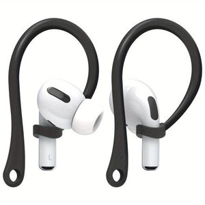 1pair Wireless Headphone Receiver Clip Holder with Anti-Lost Portable Black Ear Hook - Secure and Comfortable Fit for Active Users