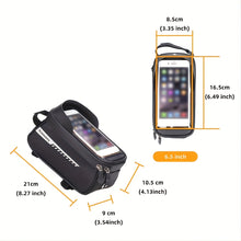 Reflective Bike Frame Bag With Touch Screen Phone Pocket - 6.5 Inches, Secure Phone Holder For Cycling