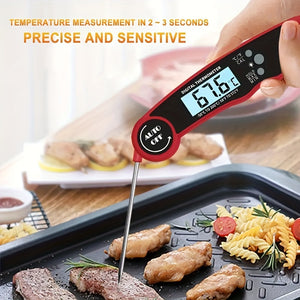 Waterproof Digital Food Thermometer with Bright LCD Screen - Accurate CooProbe for Perfectly Cooked Meals