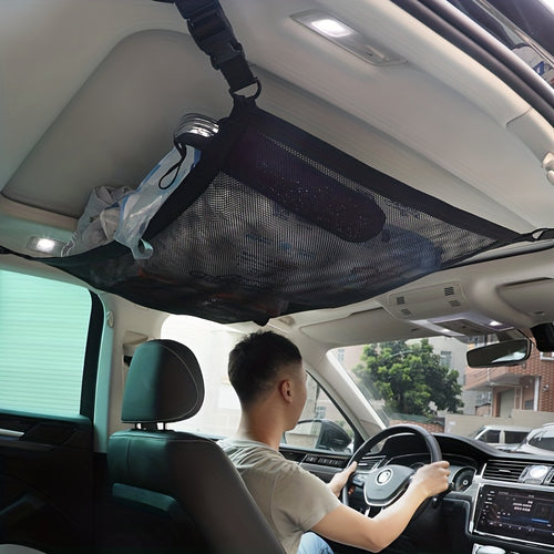 1pc Car Boat Ceiling StoraNet: Keep Your Car Interior Organized and Breathable with This Mesh Bag Accessory