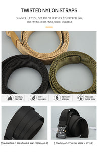 Durable Tactical Belt for Men - Multi-Functional Buckle, Perfect for Outdoor Hunting and Marine Corps Activities