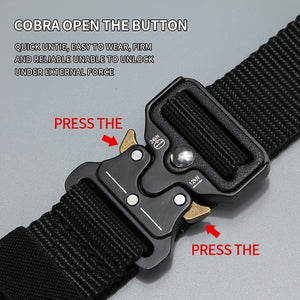 Durable Tactical Belt for Men - Multi-Functional Buckle, Perfect for Outdoor Hunting and Marine Corps Activities