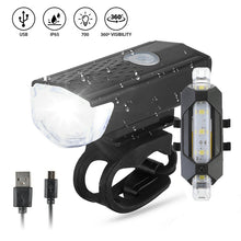 1 Set Rechargeable Bike Lights Set - Waterproof Front And Tail Light For Safe Night Cycling - Rotatable And Easy To Install - Ideal For Mountain And Road Bikes