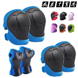 6pcs Protective Gear Set for Kids Aged 3-7 - Knee Pads, Elbow Pads, and Wrist Guards for Cycling, Skateboarding, and Roller Skating - Comfortable and Durable with Adjustable Straps