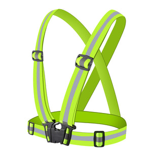 1pc High Visibility Reflective Vest For Running And Night Riding - Adjustable Strap For Adults And Children - Stay Safe And Visible In Low Light Conditions