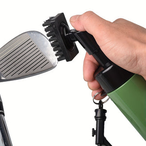 Multi-Functional Golf Club Cleaning Brush with Press-Type Spray Bottle and Groove Cleaner