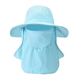 Sun Protection Bucket Hat With Removable Face Mask - Perfect For Summer Outdoor Activities