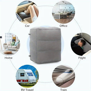 1pc Inflatable Foot Rest Pillow For Travel, Comfortable And Supportive Foot Pad For Airplanes, Cars, And Buses