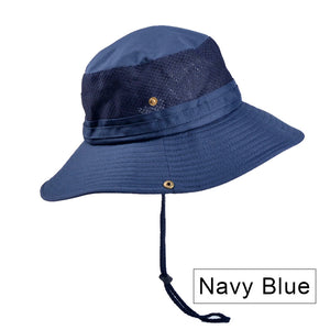 Men's Summer Fashion Panama Bucket Anti-UV Sun Hat Fisherman's Breathable Hat For Holiday Outdoor Sun Protection