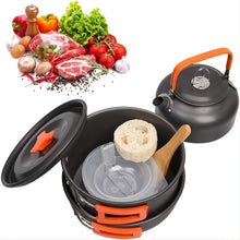 Non-Stick Camping Cookware Set with Kettle, Pots, and Pans - Perfect for Picnics and Outdoor Cooking