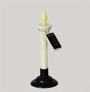 1pc/2pcs Led Candles Lights, Flameless Candle Solar Lawn Lamp, Plastic Pillar Flickering Candle Light For Home Party Halloween Xmas Decor