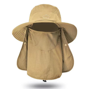 Sun Protection Bucket Hat With Removable Face Mask - Perfect For Summer Outdoor Activities